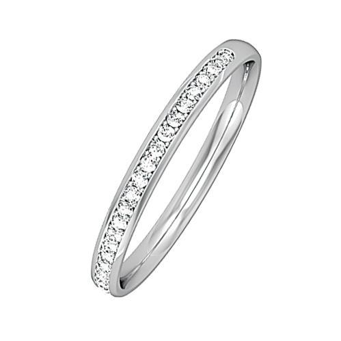 Platinum brilliant cut 0.09ct diamond half eternity ring Ring Stubbs   