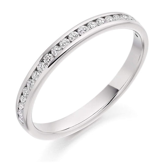 Diamond 0.25ct channel set 1/2 eternity ring Ring Gemex platinum *  