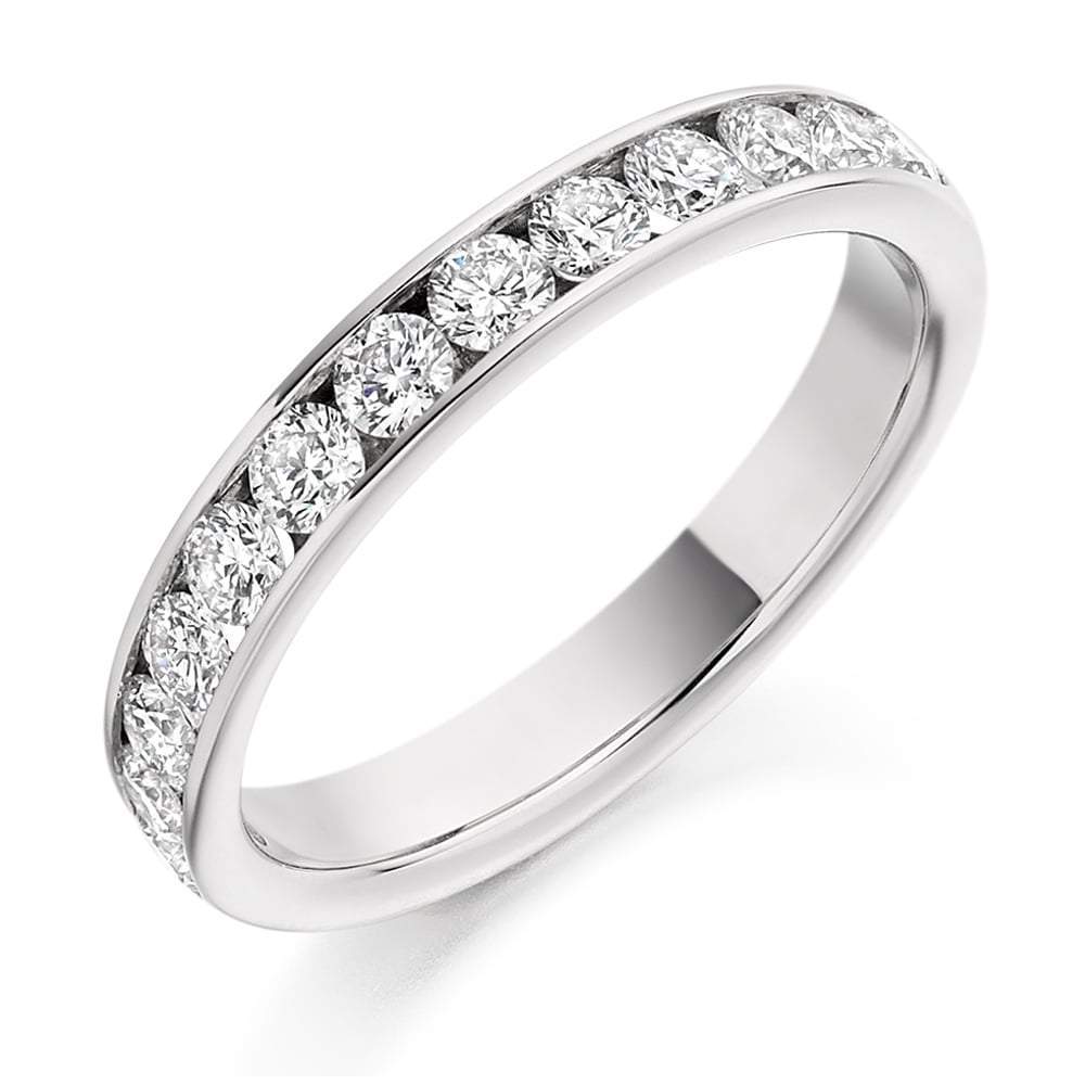 Diamond channel set 0.75ct 1/2 eternity ring Ring Gemex platinum *  