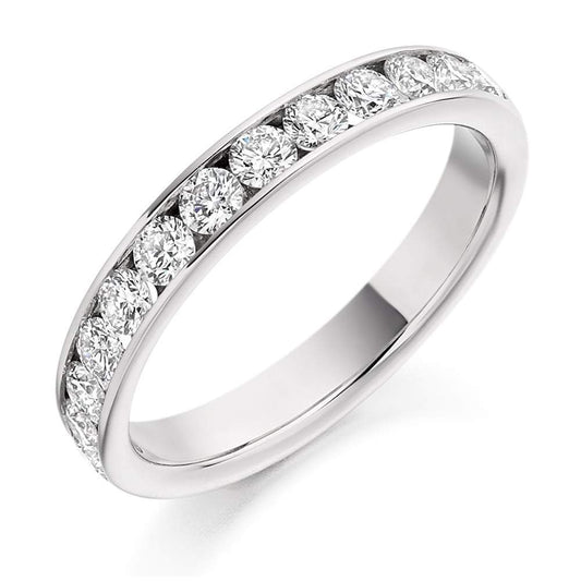 Diamond channel set 0.75ct 1/2 eternity ring Ring Gemex platinum *  