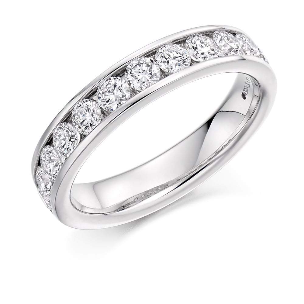Diamond channel set brilliant 1.0ct 1/2 eternity ring Ring Gemex platinum *  