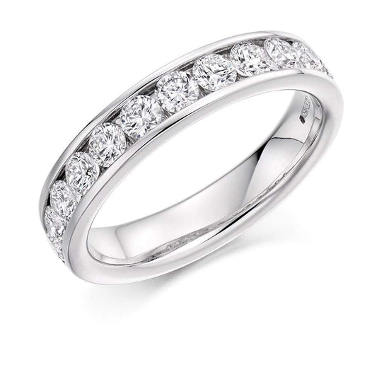 Diamond channel set brilliant 1.0ct 1/2 eternity ring Ring Gemex platinum *  