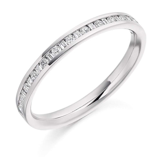 Diamond channel set mixed 0.30ct half eternity band Ring Rock Lobster Platinum *  