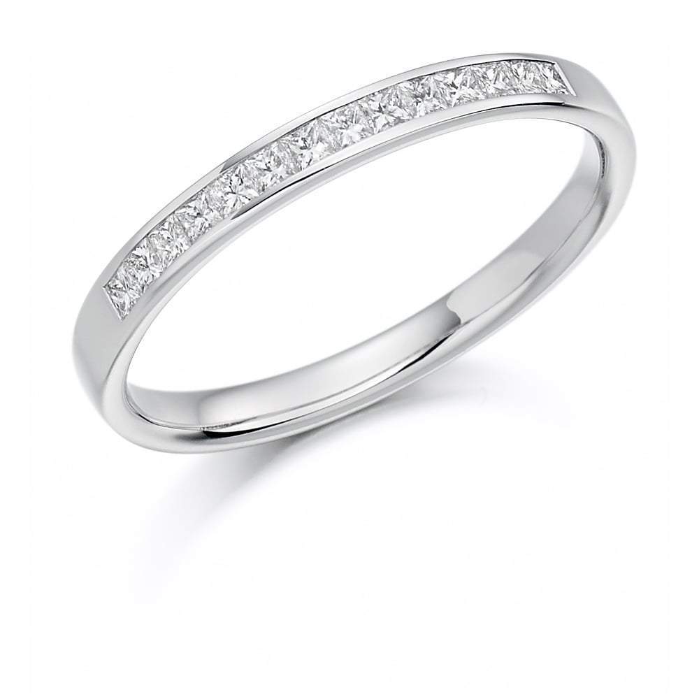 Diamond 0.20ct channel set 1/2 eternity ring Ring Gemex platinum *  