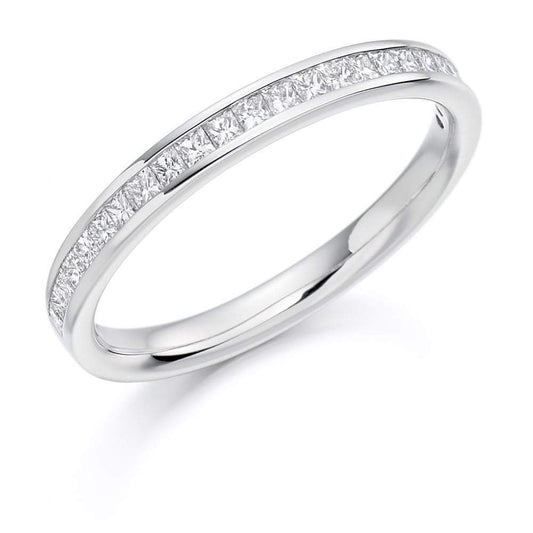 Diamond channel set princess 0.33ct half eternity ring Ring Gemex platinum *  