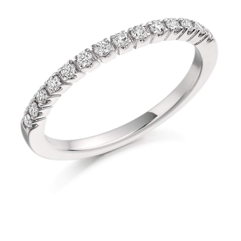 Diamond 0.25ct claw set half eternity ring Ring Gemex platinum *  