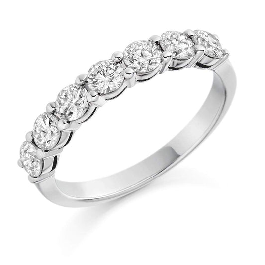 Diamond claw set 1.00ct 1/2 eternity ring Ring Gemex platinum *  