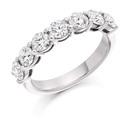 Diamond claw set 1.50ct 1/2 eternity ring Ring Gemex platinum *  