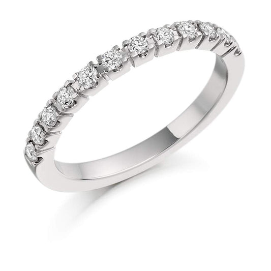 Diamond 0.33ct claw set half eternity ring Ring Gemex Platinum *  