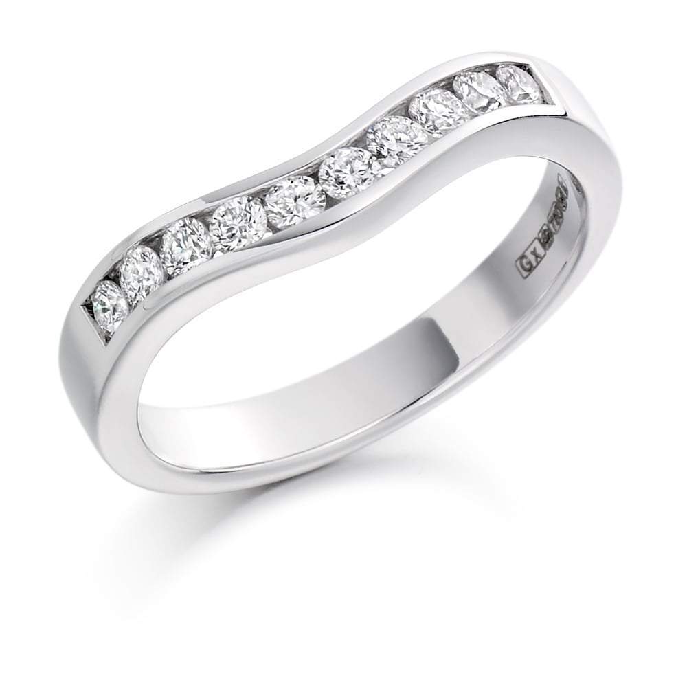 Diamond wave 0.33ct half eternity ring Ring Rock Lobster Platinum *  