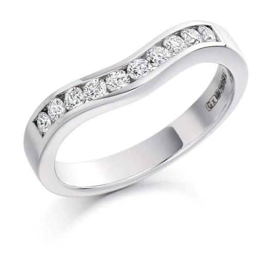 Diamond wave 0.33ct half eternity ring Ring Gemex Platinum *  