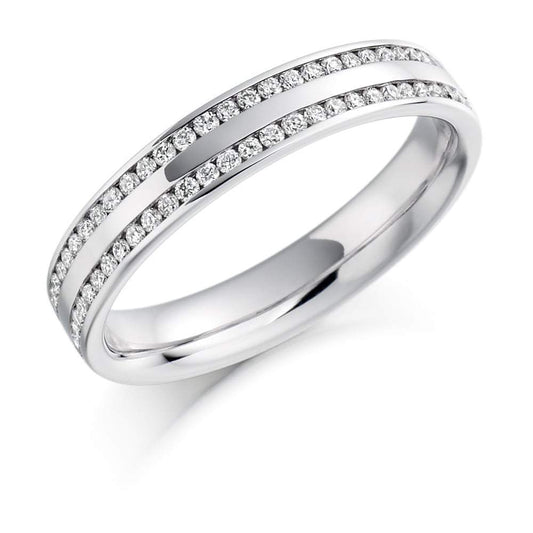 Diamond double channel set 1/2 eternity band Ring Rock Lobster platinum *  