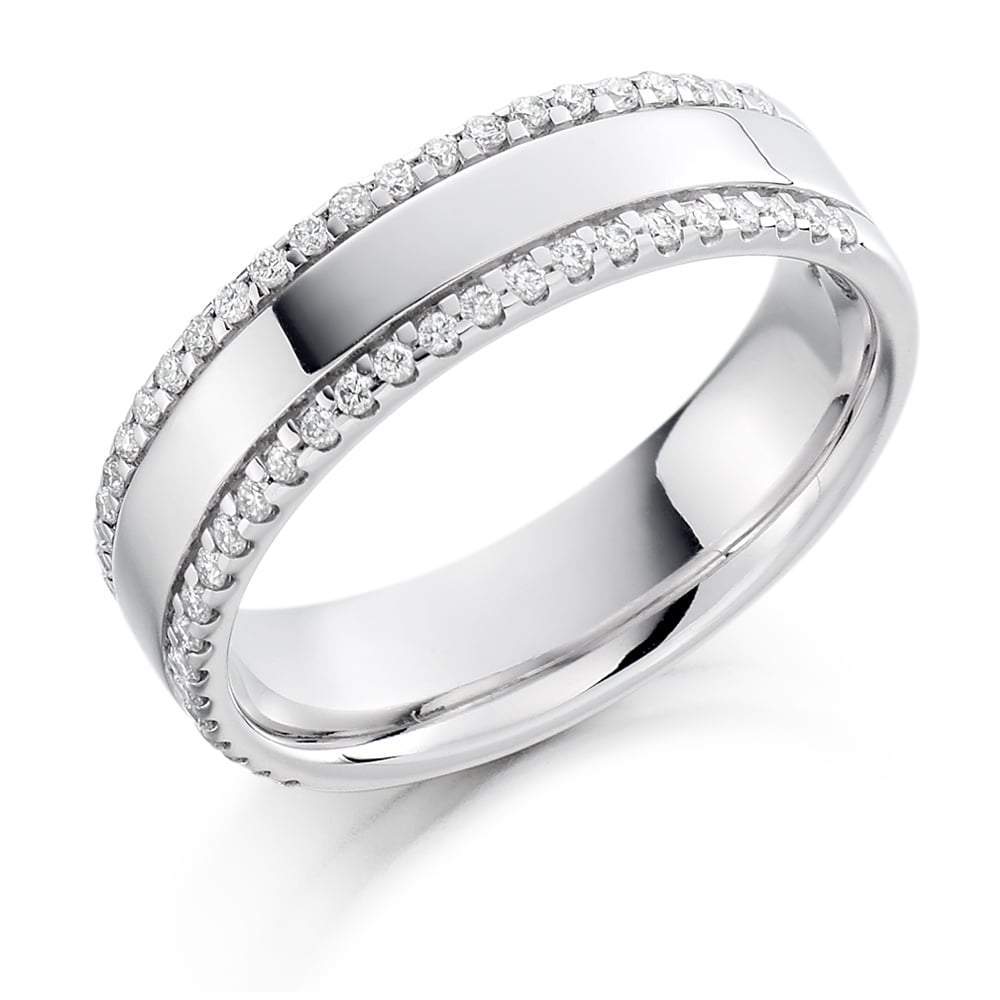 Diamond 0.26ct edged 1/2 eternity band Ring Gemex platinum *  
