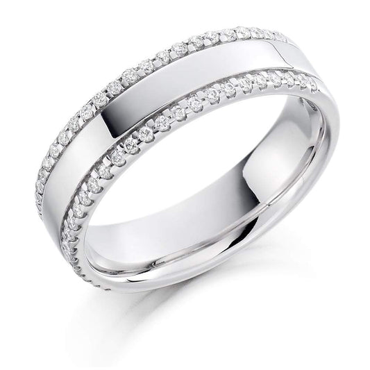 Diamond 0.26ct edged 1/2 eternity band Ring Gemex platinum *  