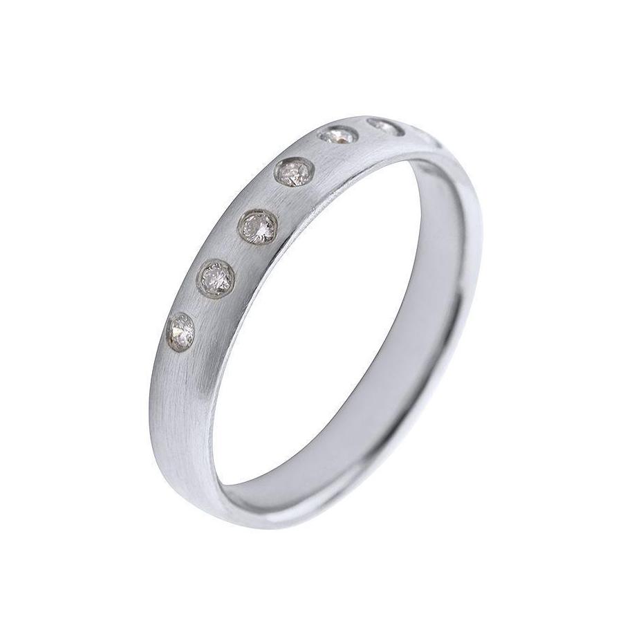 Platinum scattered 0.08ct diamond comfort court ring Ring Robert pfrogner   