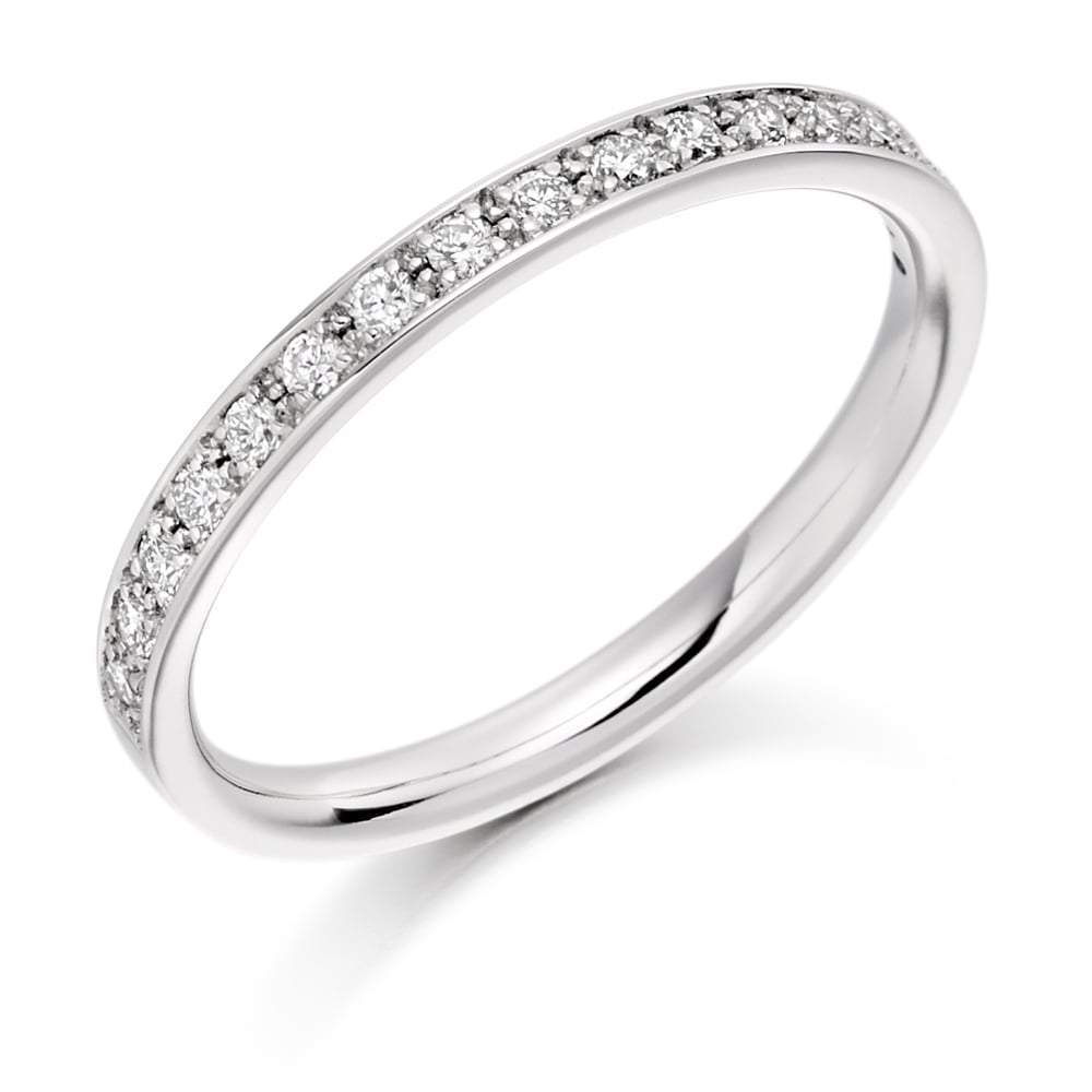 Diamond 0.25ct grain set 1/2 eternity ring Ring Gemex platinum *  