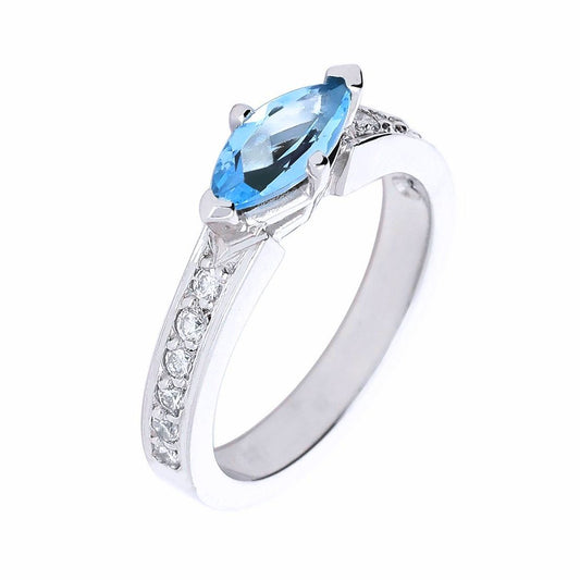 Platinum marquise Aquamarine and diamond ring Ring Rock Lobster   