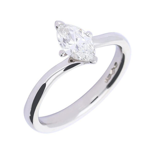 Platinum marquise 0.70ct certified natural diamond ring Ring Rock Lobster   