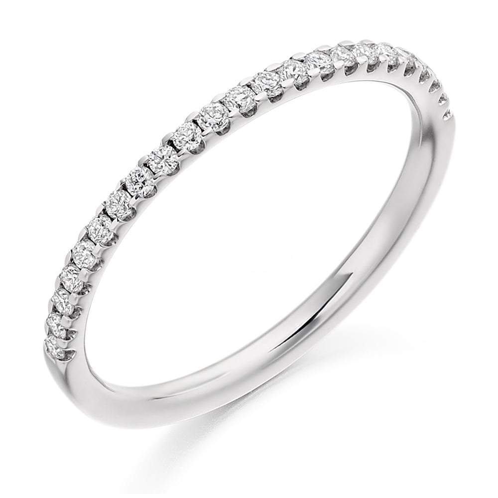 Diamond micro claw set brilliant 0.25ct 1/2 eternity ring Ring Gemex platinum *  