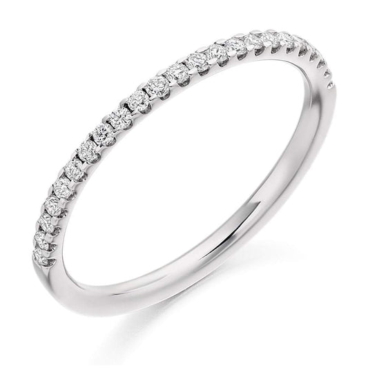 Diamond micro claw set brilliant 0.25ct 1/2 eternity ring Ring Rock Lobster platinum *  