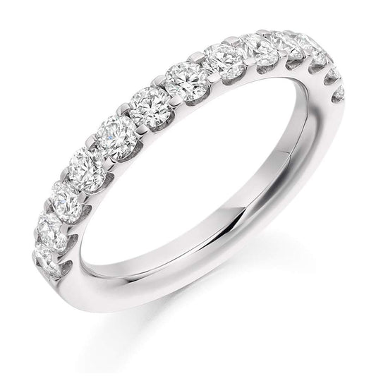 Diamond 1.00ct  micro claw set 1/2 eternity ring Ring Gemex platinum *  