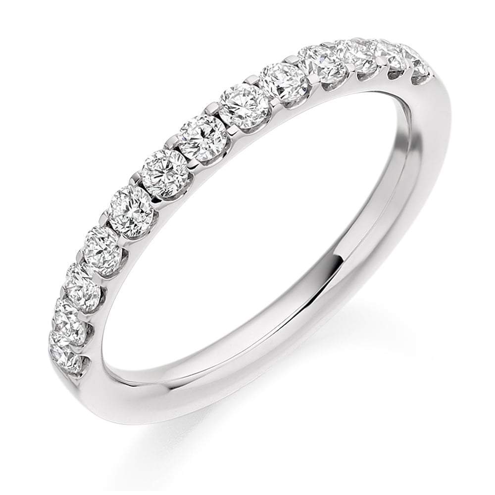 Diamond micro claw set 0.50ct 1/2 eternity ring Ring Gemex platinum *  