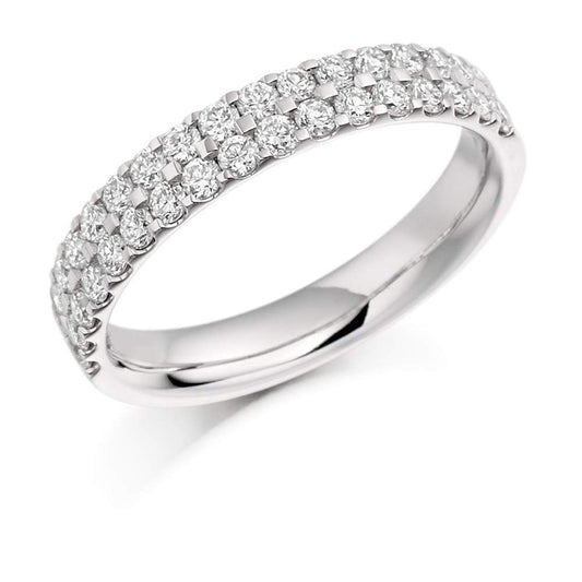 Diamond 0.75ct micro claw double row 1/2 eternity band Ring Gemex platinum *  
