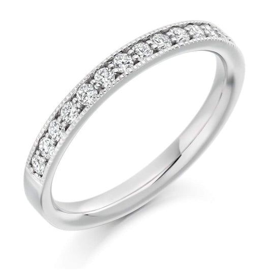 Diamond 0.33ct milgrain edge 1/2 eternity ring Ring Rock Lobster platinum *  