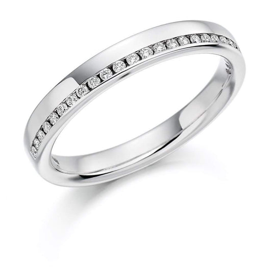 Diamond offset channel set 0.12ct 1/2 eternity ring Ring Gemex platinum *  
