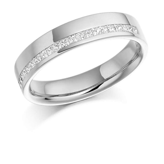 Diamond offset channel set  0.25 half eternity band Ring Rock Lobster platinum *  