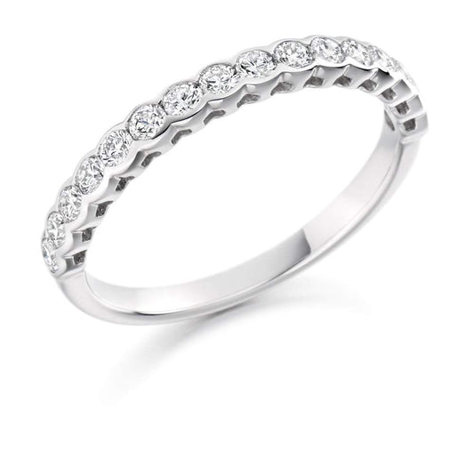 Diamond 0.50 rubover set half eternity band Ring Gemex platinum *  