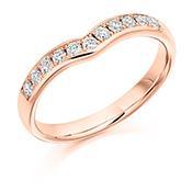 Platinum shaped 0.30 grain set Diamond 1/2 eternity ring Ring Gemex 18ct rose gold *  