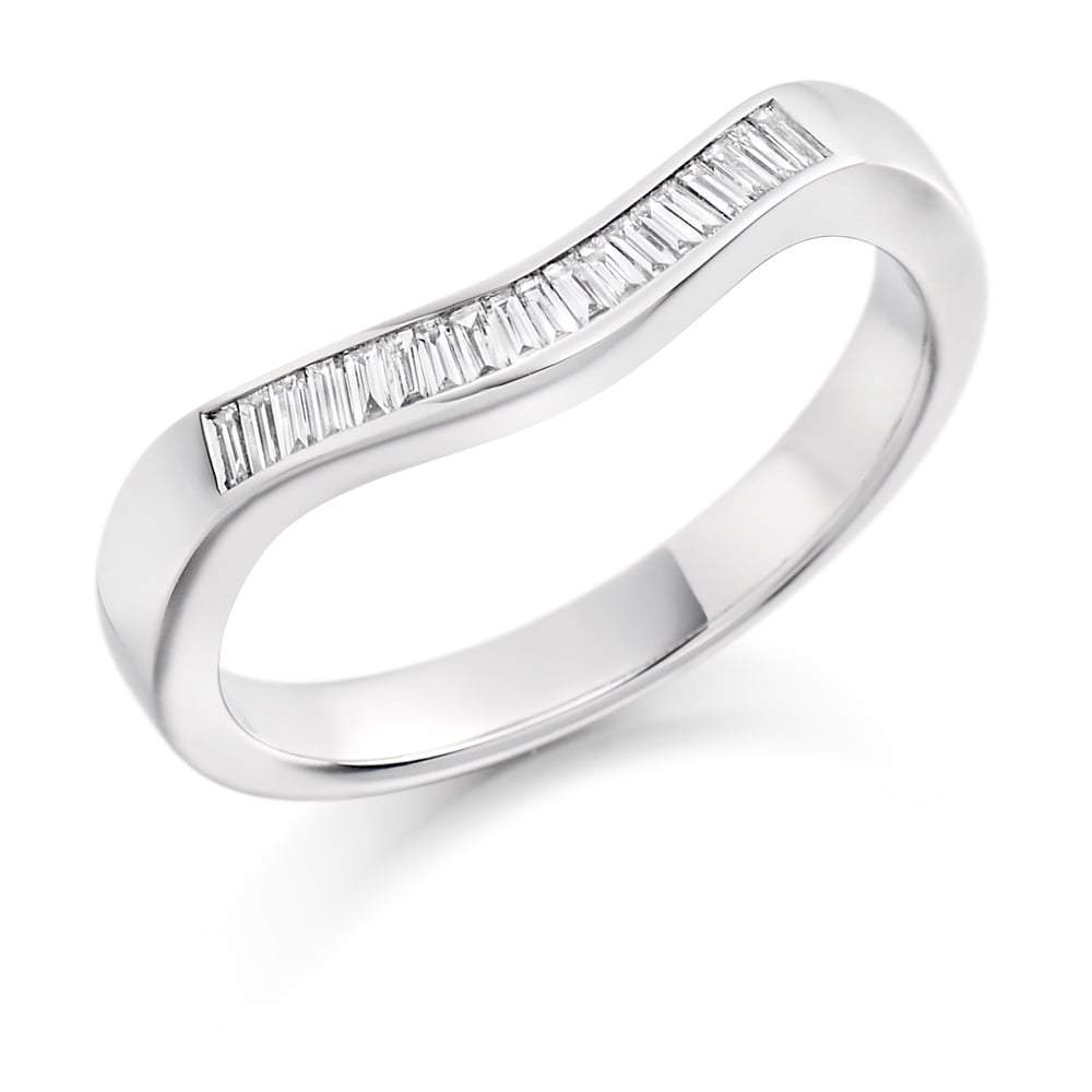 Diamond 0.20ct shaped 1/2 eternity ring Ring Gemex platinum *  