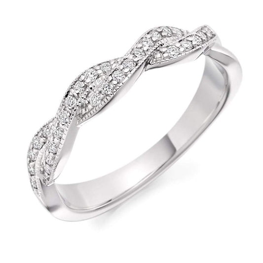 Diamond woven 1/2 eternity band Ring Gemex platinum *  