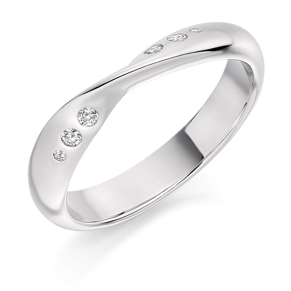 Diamond 0.09ct shaped 1/2 eternity ring Ring Rock Lobster platinum *  