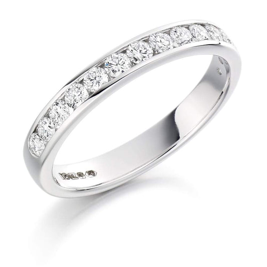 Diamond 0.50ct channel set 1/2 eternity ring Ring Gemex platinum *  