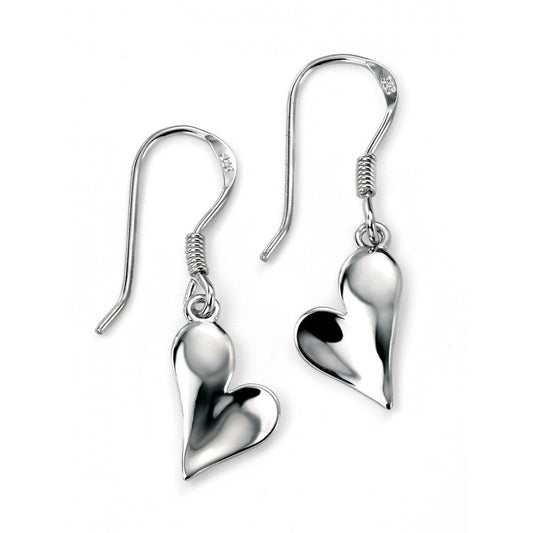 Romantic silver heart drop earrings Earrings Gecko   
