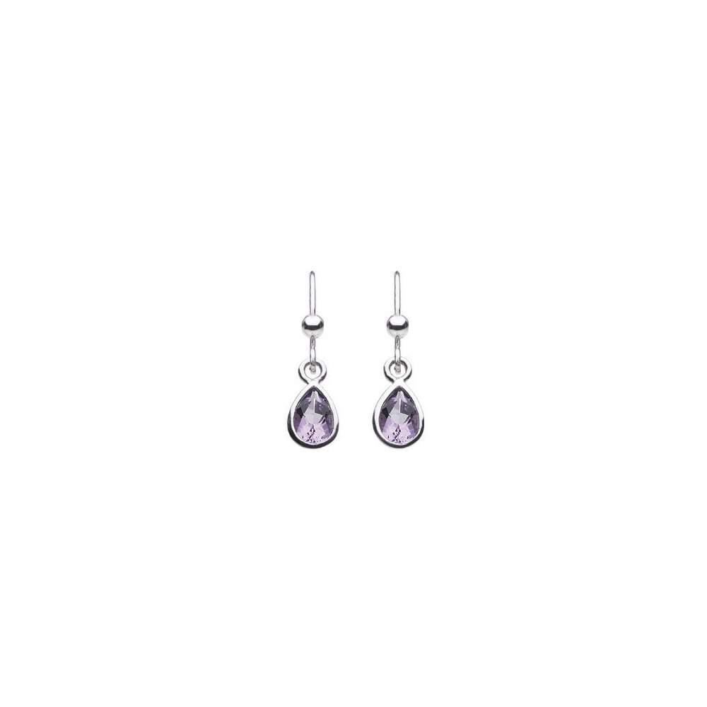 Silver Amethyst teardrop hook earrings Earrings Rock Lobster Jewellery   