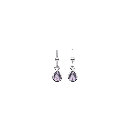 Silver Amethyst teardrop hook earrings Earrings Rock Lobster   