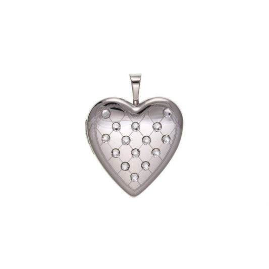 Silver and crystal heart locket including chain Locket Ian Dunford   