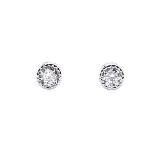 Silver and cubic zirconia small fancy edged stud earrings Earrings Rock Lobster Jewellery   