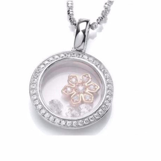 Silver and rose gold celestrial dancing flower pendant Pendant Rock Lobster Jewellery   