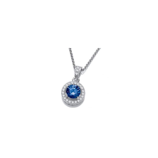 Silver and tanzanite cubic zirconia round cluster pendant Pendant Rock Lobster Jewellery   