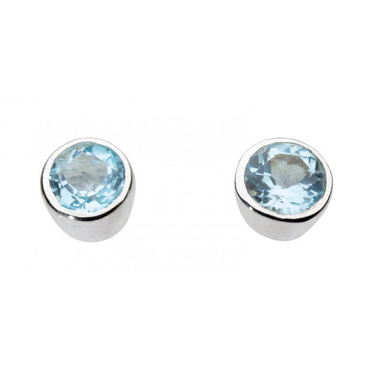 Silver Blue Topaz small round studs Earrings Rock Lobster Jewellery   