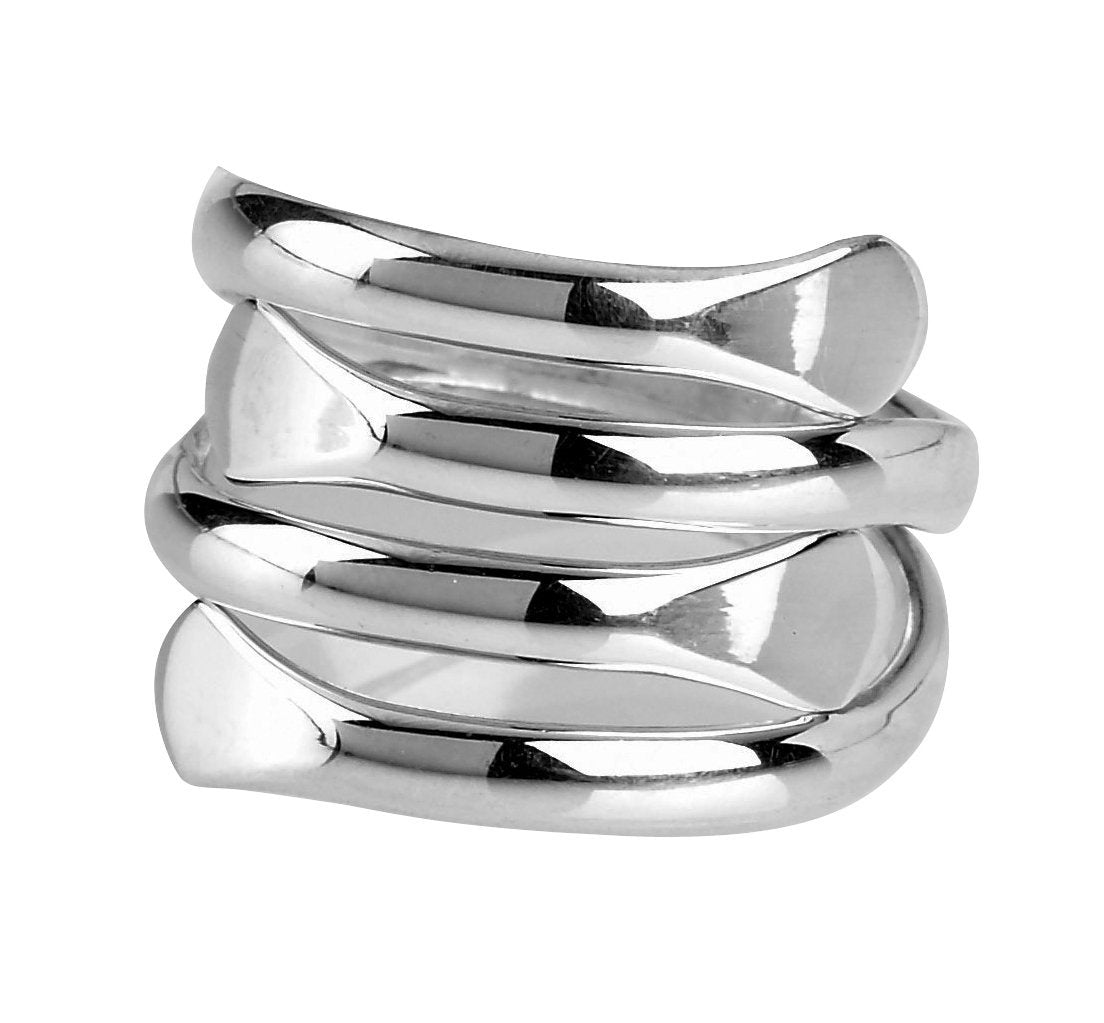 Silver coiled flat ended ring Ring Rock Lobster   