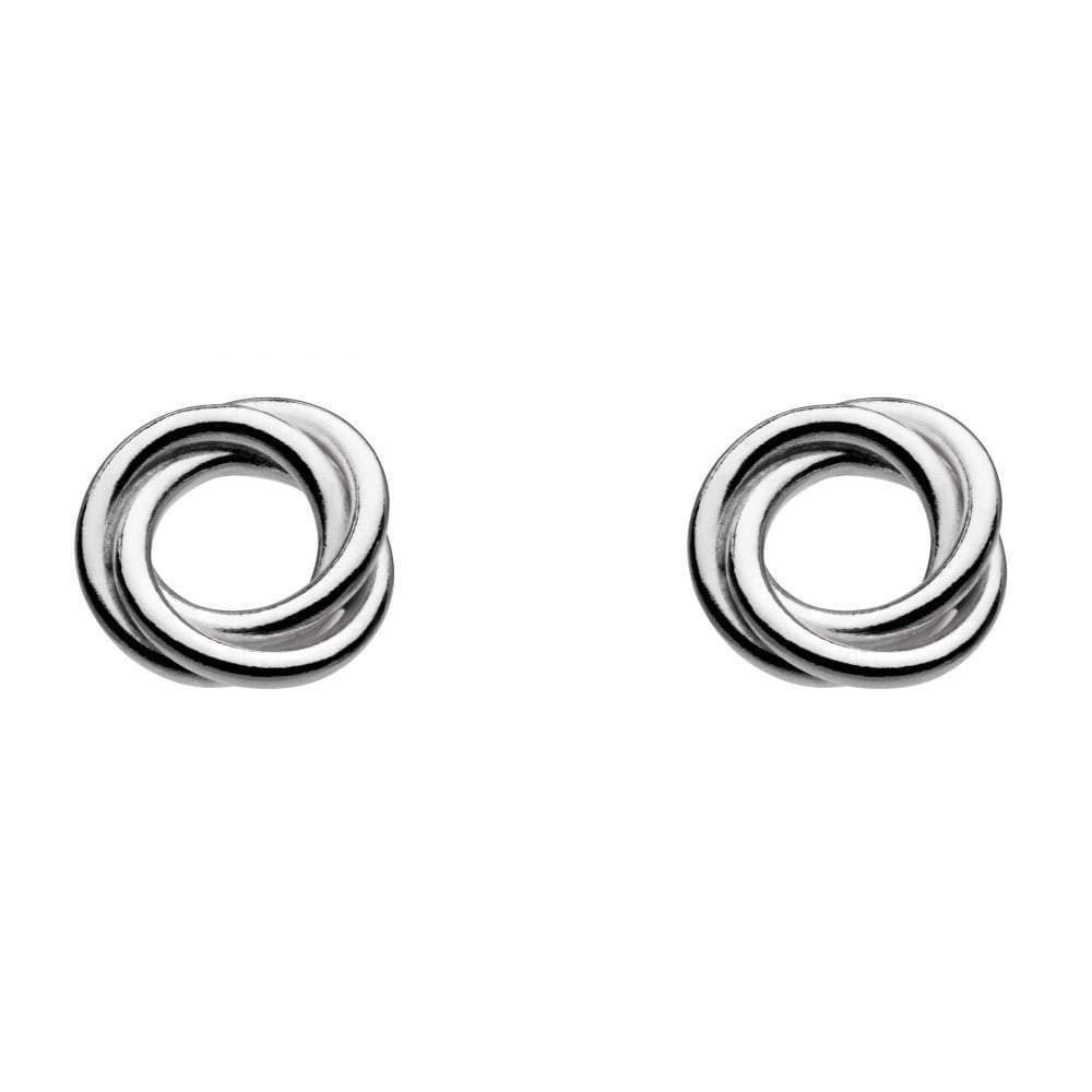 Silver coiled hoop studs Earrings DEW   