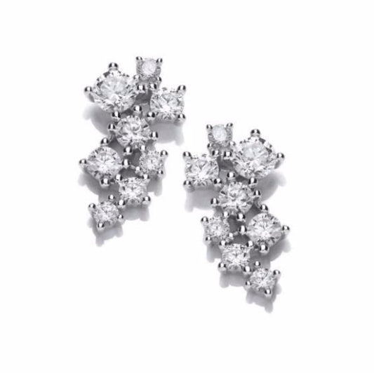 Silver constellation stud earrings set with cubic zirconia Earrings Cavendish French   