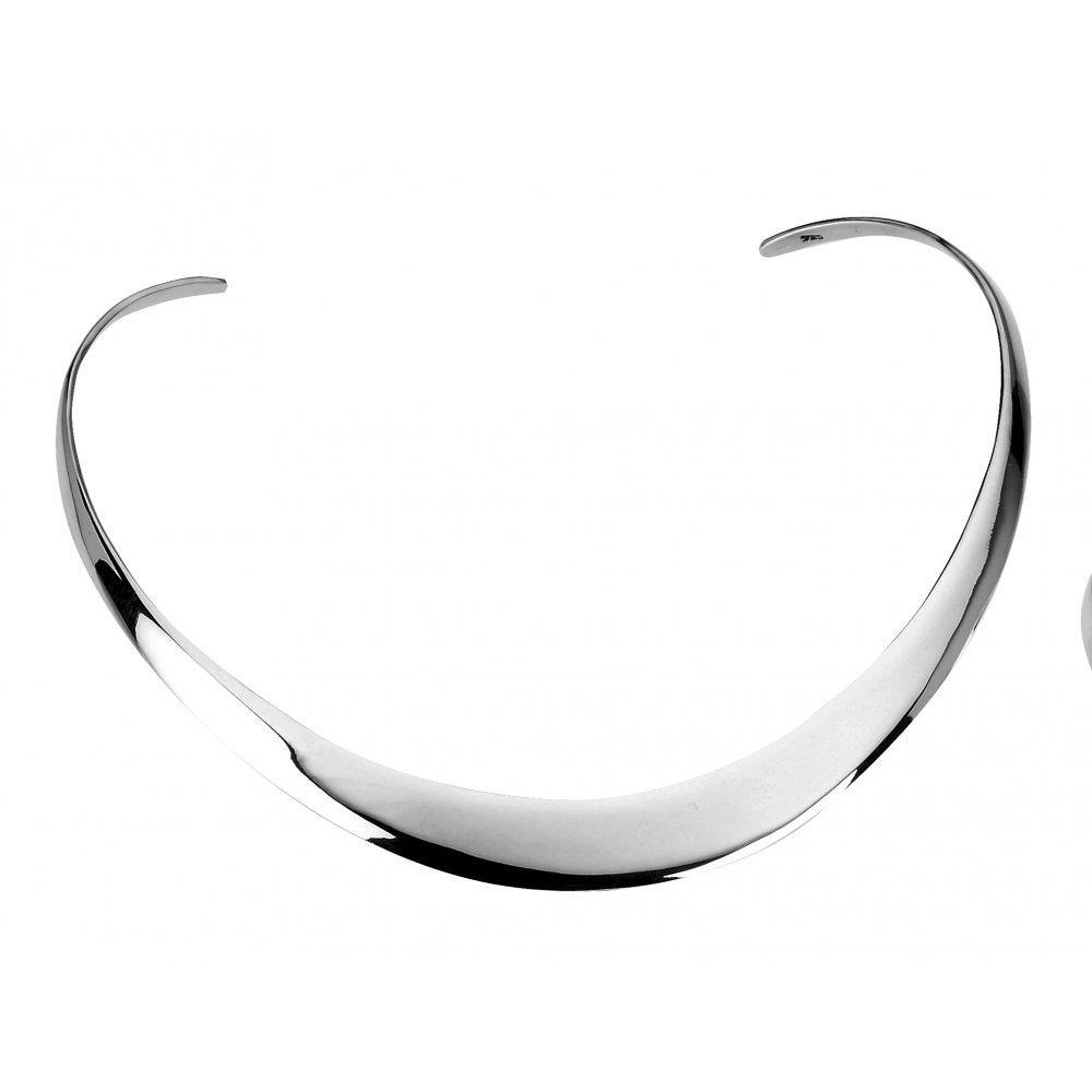 Silver curved shaped collar Necklace Rock Lobster   