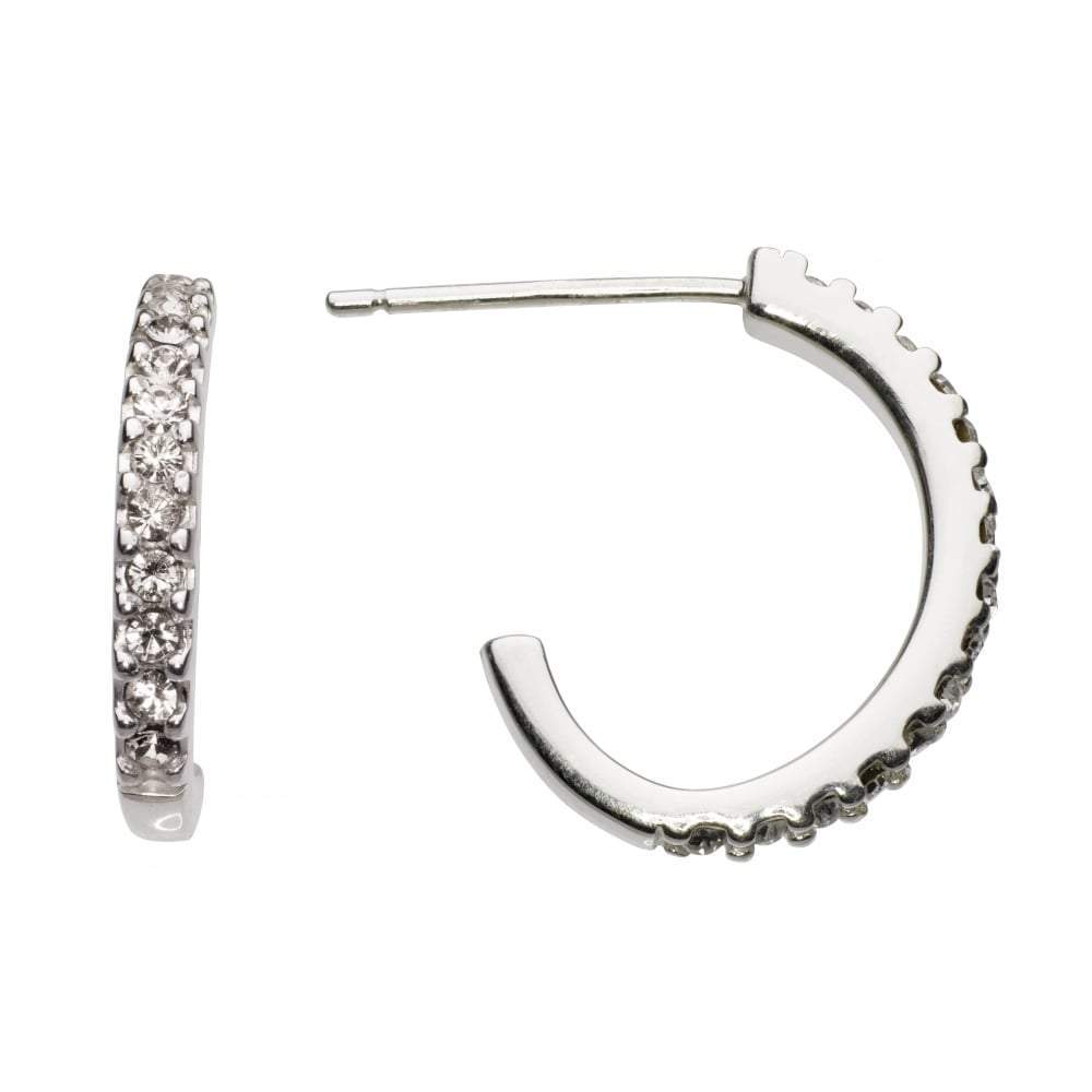 Silver CZ half hoop studs Earrings Rock Lobster   