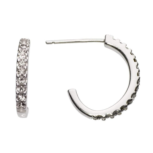 Silver CZ half hoop studs Earrings Rock Lobster Jewellery   